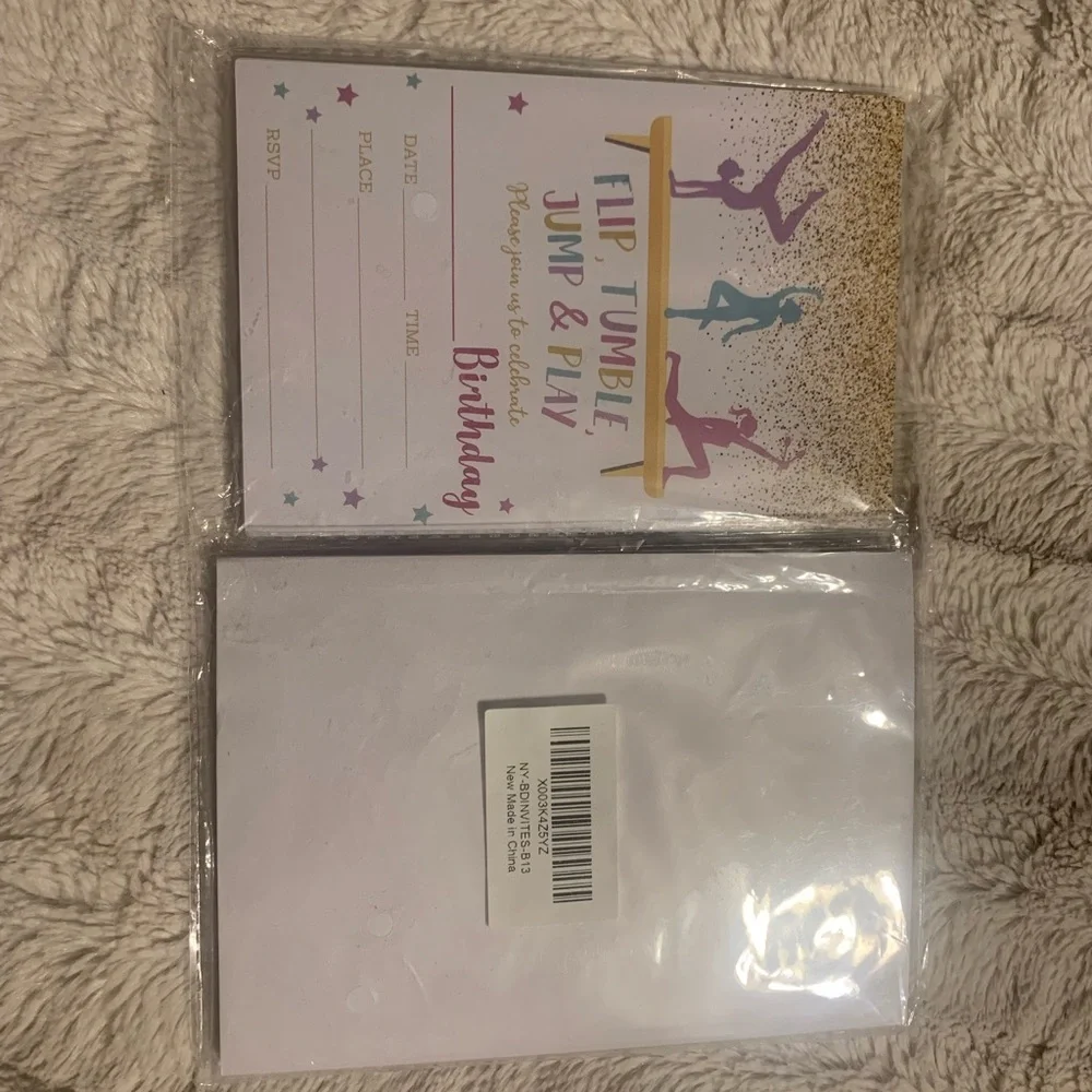 Gymnastics Birthday Invitation Cards (20)